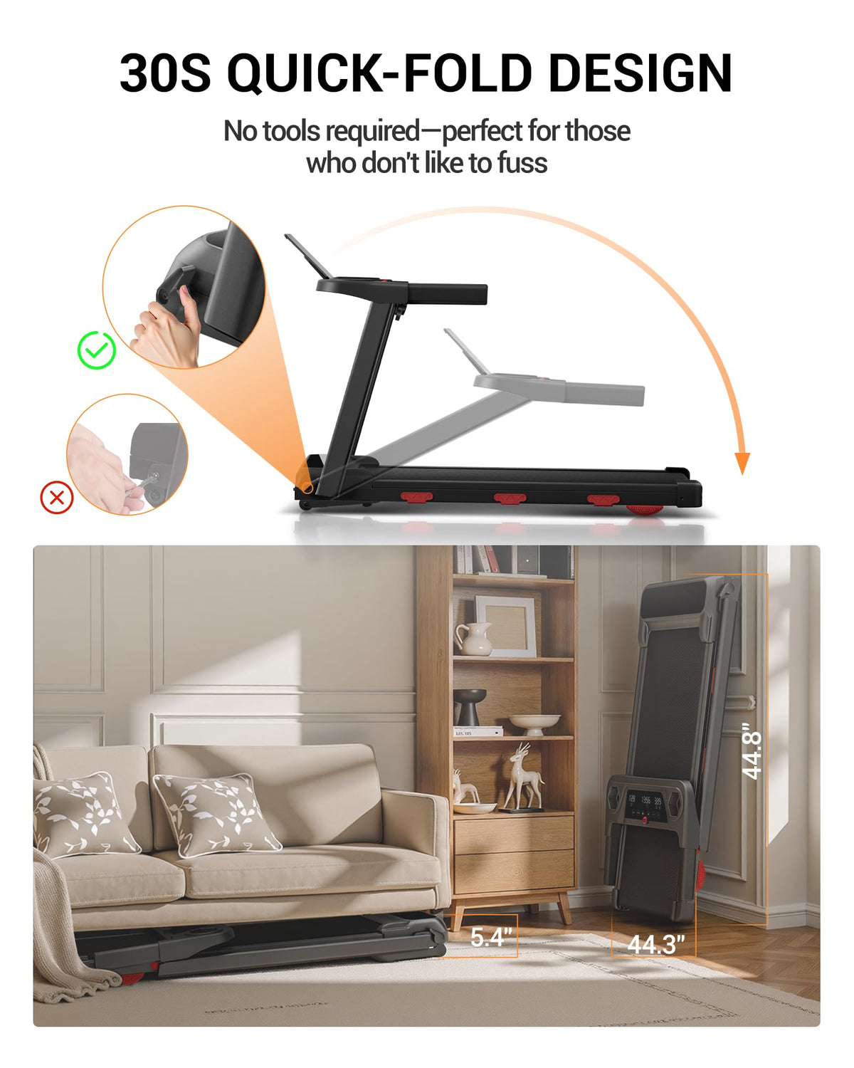 LONTEK 15% Auto Incline Treadmills for Home Up to 400LBS Capacity