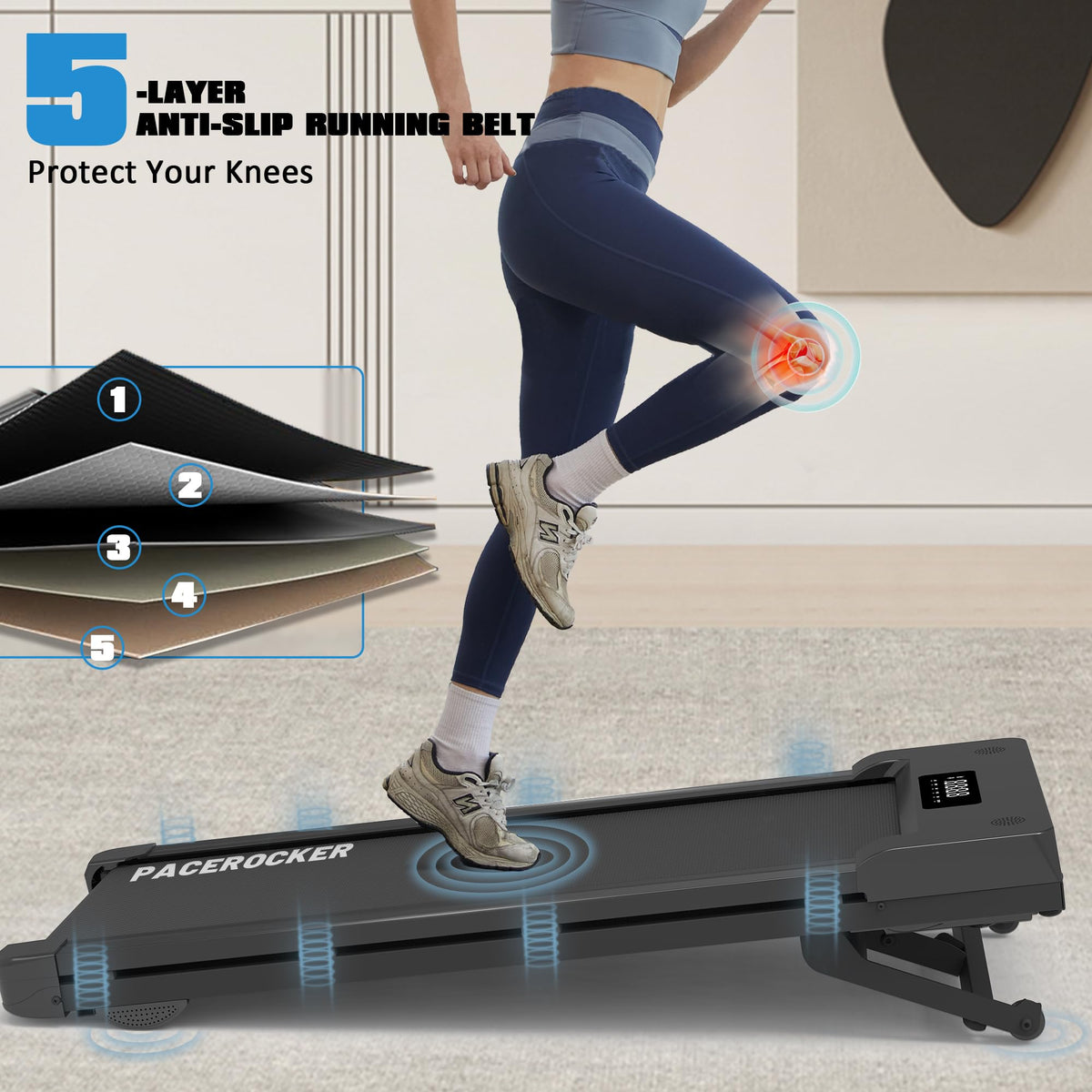 Walking Pad Treadmill, 12% Auto Incline, Under Desk Treadmill, Black