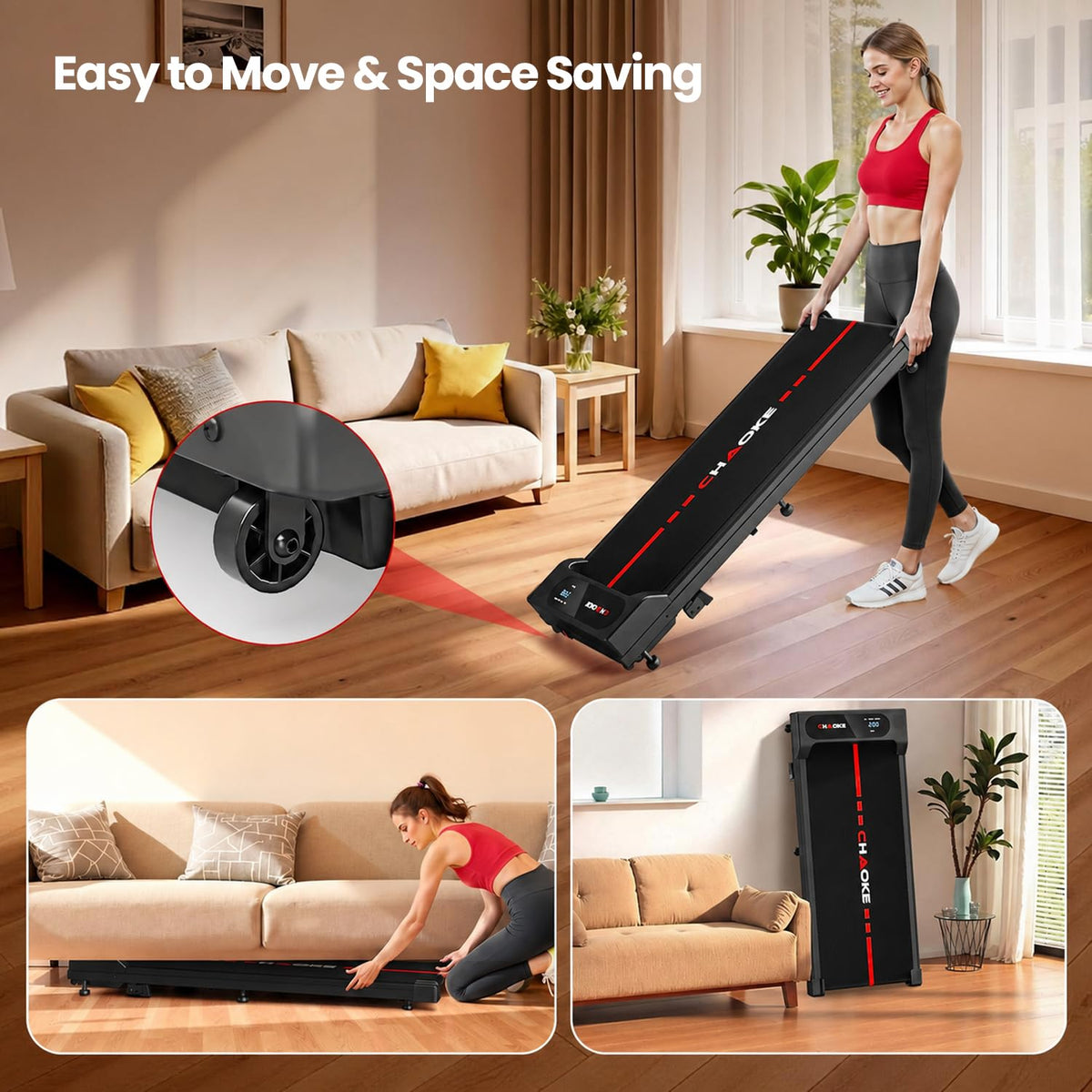 Walking Pad Treadmill for Home, Built-in Speaker, 6.2MPH Under Desk Walking Pad with 10% Incline, 2.75HP Portable Walking Pad with APP, 330LBS Capacity, Remote Control, 12 HIIT Programs