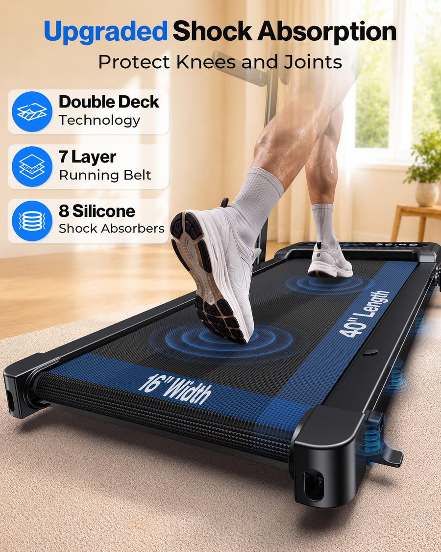 WELLFIT Walking Pad with 12% Auto Incline & Handle Bar, Foldable Treadmill