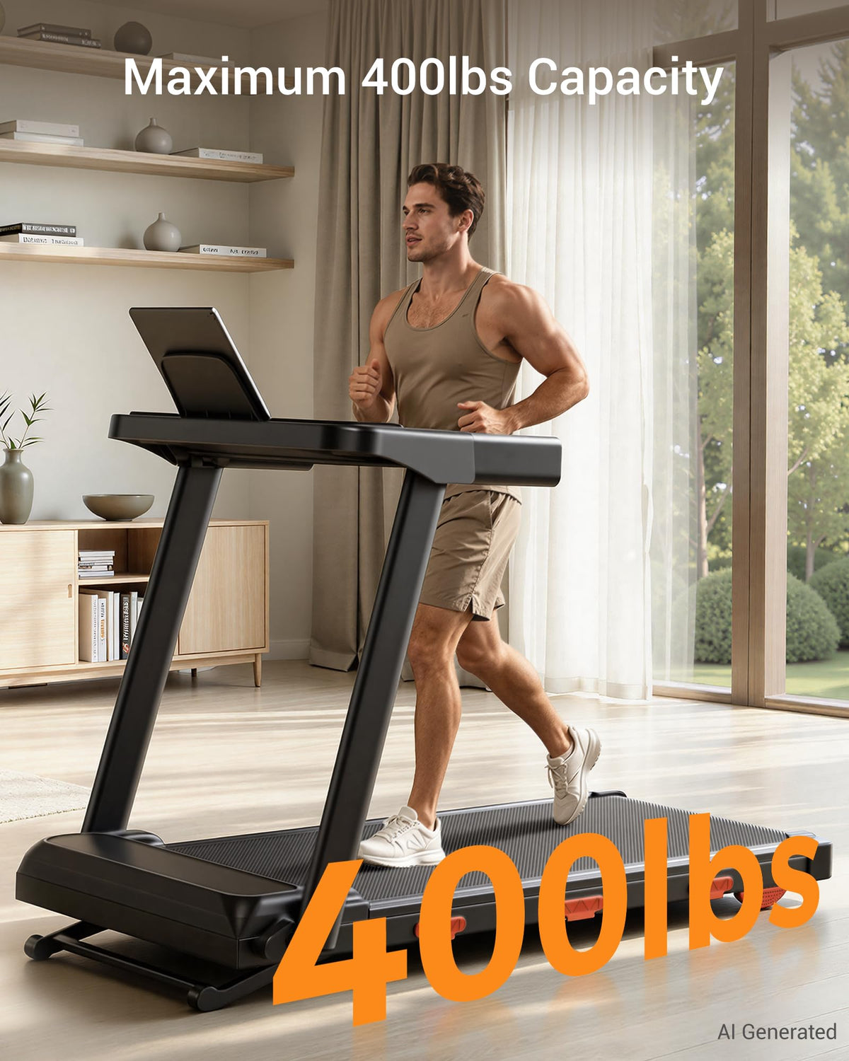 LONTEK 15% Auto Incline Treadmills for Home Up to 400LBS Capacity
