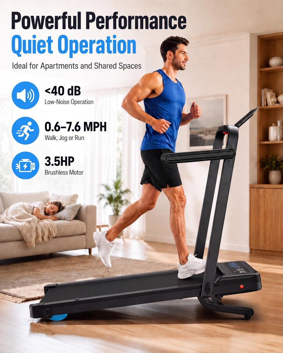 WELLFIT Walking Pad with 12% Auto Incline & Handle Bar, Foldable Treadmill