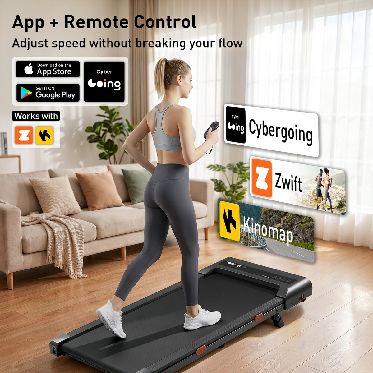 Cybergoing T10 Walking Pad Treadmill Powered By Bosch®, Under Desk