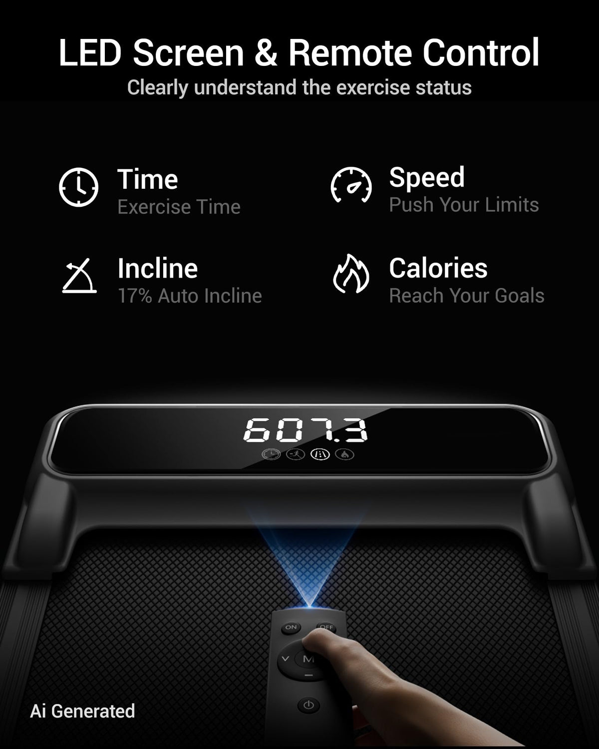 17% Auto Incline Walking Pad with 43‌″High Armrests
