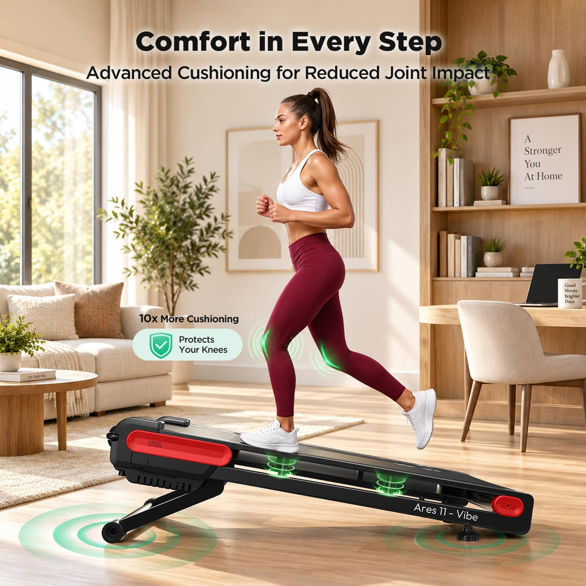 Jogwell Walking Pad with 15% Auto Incline, Full-Deck Design