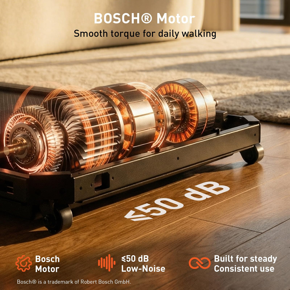 Cybergoing T10 Walking Pad Treadmill Powered By Bosch®, Under Desk