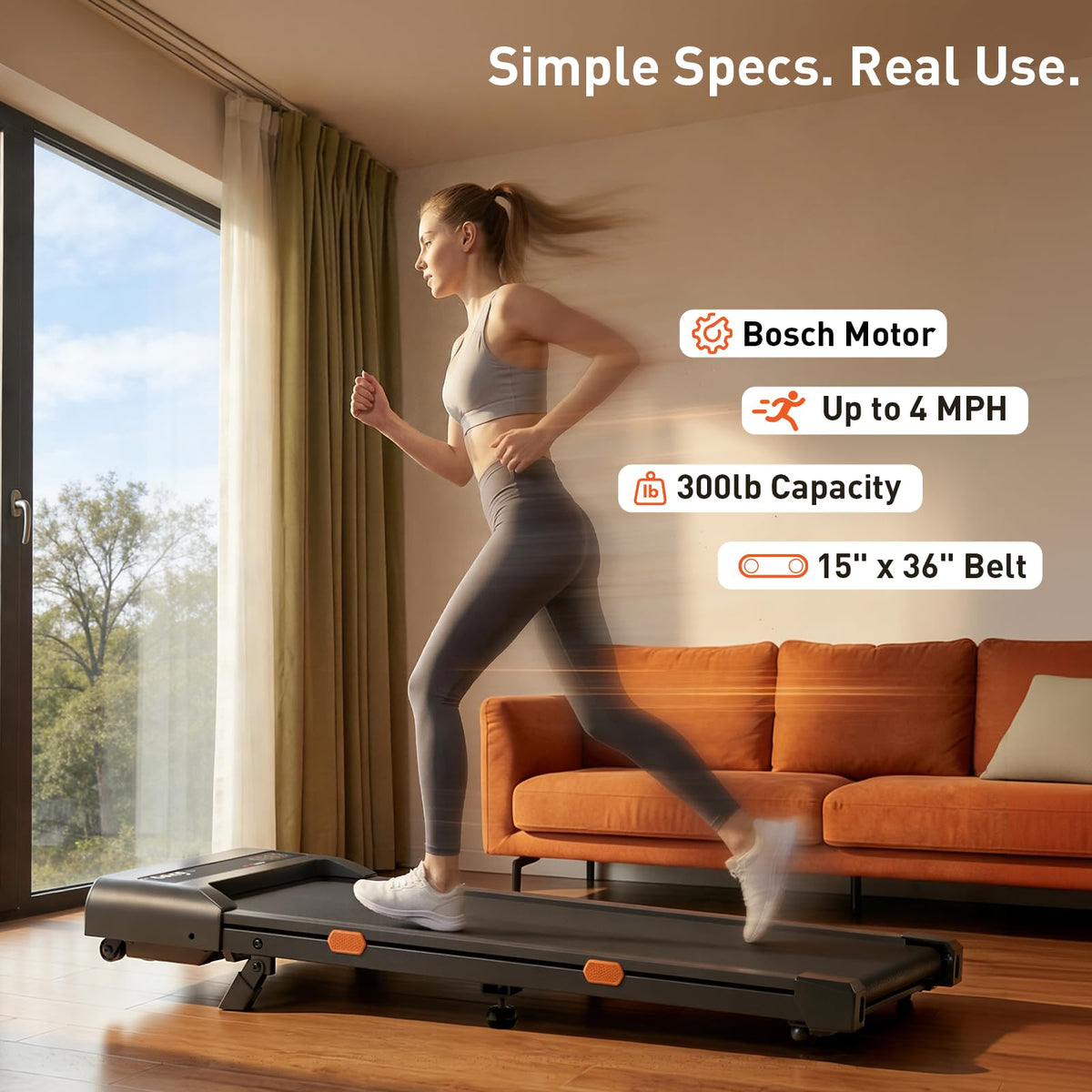 Cybergoing T10 Walking Pad Treadmill Powered By Bosch®, Under Desk