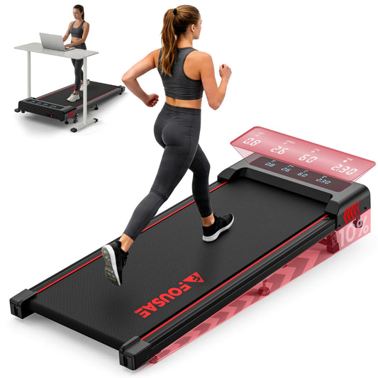 Walking Pad with Incline, FOUSAE 6.2MPH Walking Pad Under Desk Treadmill with 10% Incline, Full Screen LED Display, 2.75HP Brushless Drive, 12 HIIT Programs, Remote Control, 350 LBS Capacity