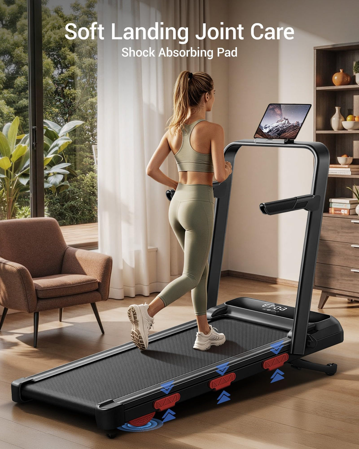 17% Auto Incline Walking Pad with 43‌″High Armrests